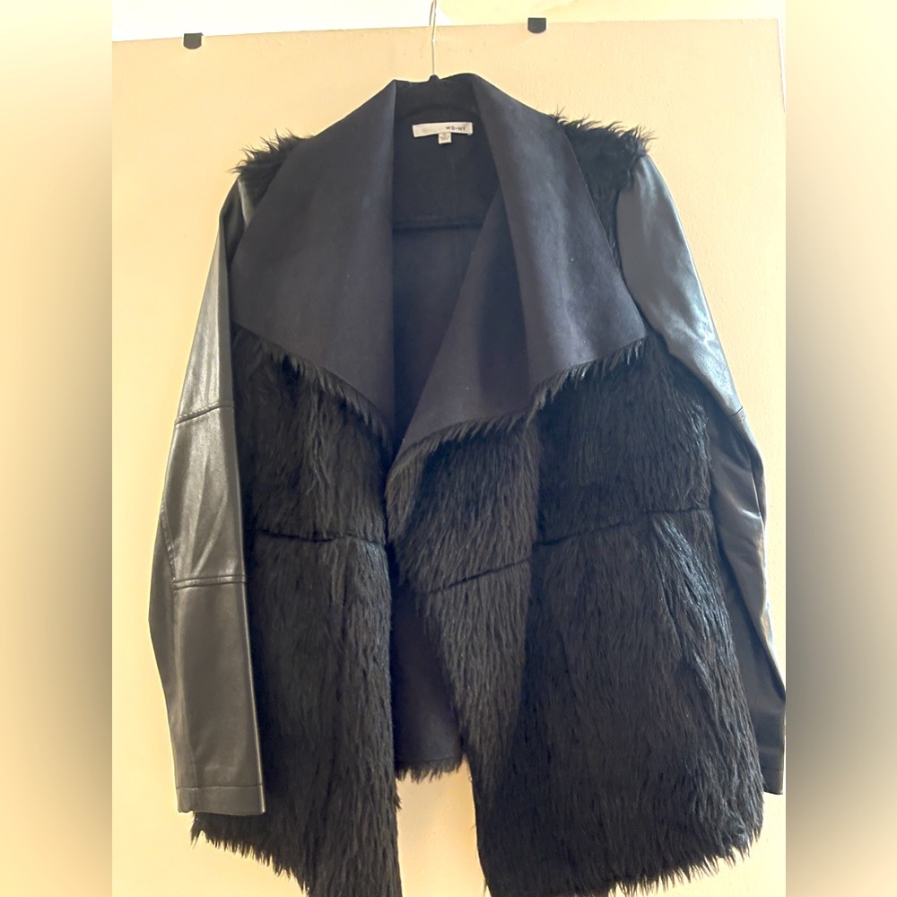 Wd-Ny jacket with feathers and faux leather